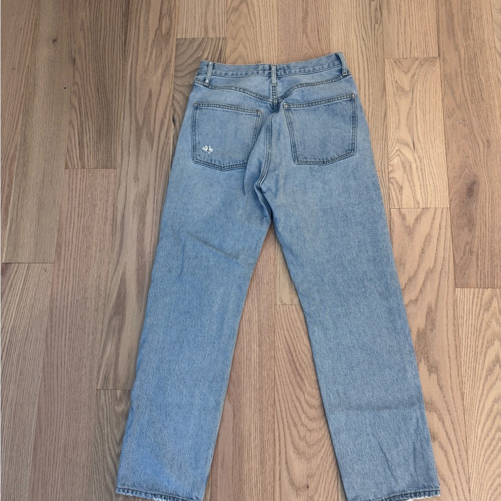 Agolde Blue Straight Leg Jeans High-Rise - Picture 2 of 3